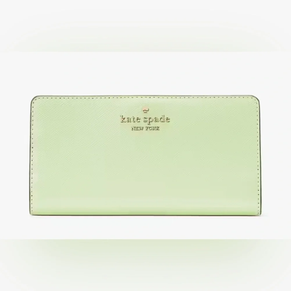 💚♠️💚KATE SPADE💚♠️💚Matcha Latte Madison Large Slim Bifold Wallet/NWT